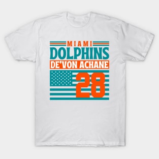 Miami Dolphins Achane 28 American Flag Football T-Shirt